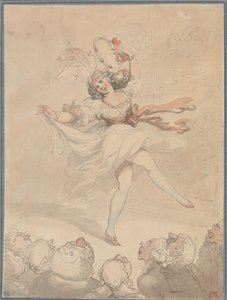 Danserinde med tamburin af Thomas Rowlandson