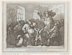 Man ser lige så vild ud som Ajax, når man sidder her... af Thomas Rowlandson