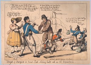 Forget & Forgive, or Honest Jack Shaking Hands with and Old Acquaintance, Se..., 3. september 1799 af Thomas Rowlandson
