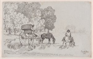 Firehjulede liggestol af Thomas Rowlandson