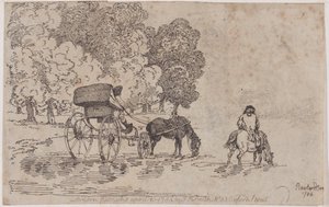 Firehjuls chaiselong, 10. april 1785., 10. april 1785. af Thomas Rowlandson