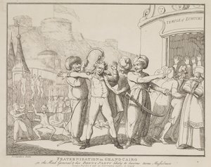 »Fraternisering i Grand Cairo« eller »Den gale general og hans muntre følge«, der sandsynligvis vil blive til tamme muslimer af Thomas Rowlandson