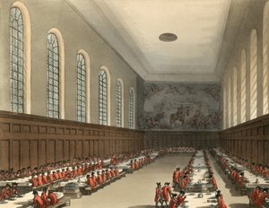 Oversigt over det indre af Chelsea Hospital af Thomas Rowlandson