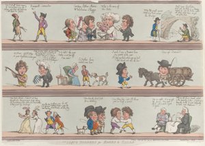 Groteske grænser til rum og sale, [20. oktober 1800], genoptryk., [20. oktober 1800], genoptryk. af Thomas Rowlandson