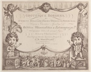 Groteske grænser til skærme, billardrum, omklædningsrum osv., 1799-1800., 1799-1800. af Thomas Rowlandson