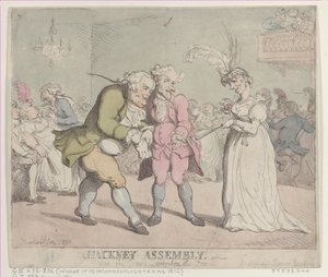 Hackney-Versammlung von Thomas Rowlandson