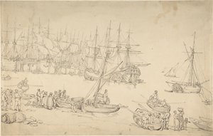 Havnescene af Thomas Rowlandson