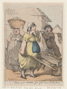 Her er dine kartofler, fire fulde pund for to pence, 1811., 1811. af Thomas Rowlandson