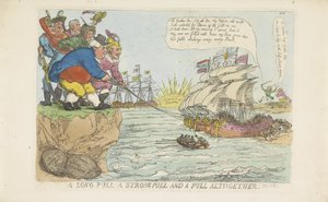Den hollandske flåde blev bragt på ret køl gennem en fælles indsats, 1813 af Thomas Rowlandson