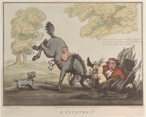 Hestepræstationer, skitse 12: A Vaulter !!, 1. august 1799., 1. august 1799. af Thomas Rowlandson