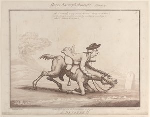Hestepræstationer, skitse 4: En hengiven !!, 1. august 1799., 1. august 1799. af Thomas Rowlandson