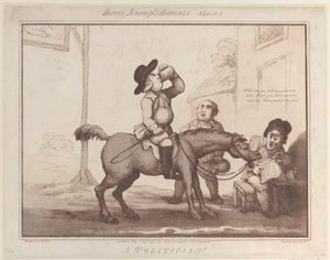 Hestepræstationer, skitse 5: En politiker !!, 1. august 1799., 1. august 1799. af Thomas Rowlandson