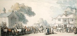 Horse Fair, Southampton (pen & blæk og akvarel på papir) af Thomas Rowlandson