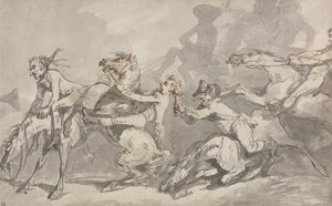 Ryttere i sammenstød af Thomas Rowlandson
