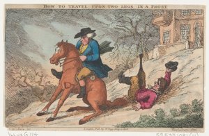 Hvordan man rejser på to ben i frost, 4. maj 1808., 4. maj 1808. af Thomas Rowlandson
