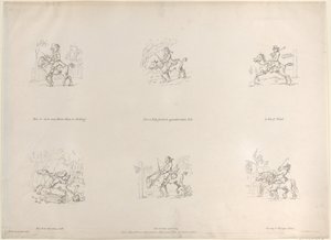 Hvordan man slår enhver hest, hoppe eller vallak, hvordan man rider fornem og behagelig ned Hil..., 1. marts 1803. af Thomas Rowlandson