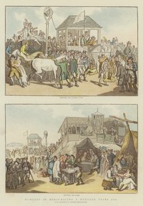 Humor i hestevæddeløb for hundrede år siden (chromolitho) af Thomas Rowlandson