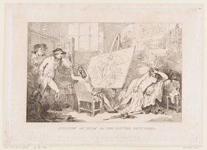 Forstyrrelse af arbejdet eller »Maleren, der blev forstyrret« af Thomas Rowlandson