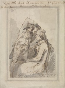 John Bannister i sit omklædningsrum på Drury Lane af Thomas Rowlandson