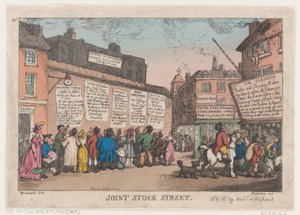 Joint Stock Street, 10. marts 1808., 10. marts 1808. af Thomas Rowlandson