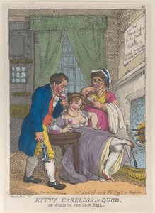 Kitty Careless in Quod or Waiting for Jøde Bail, 28. marts 1811., 28. marts 1811. af Thomas Rowlandson