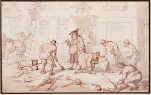 Arbejdere, der lægger et fortov af Thomas Rowlandson
