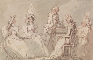 Damerne til te af Thomas Rowlandson