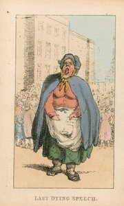 Last Dying Speech (farvelagt gravering) af Thomas Rowlandson