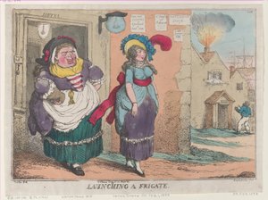 Lancering af en fregat, [1. februar 1809], genoptryk., [1. februar 1809], genoptryk. af Thomas Rowlandson
