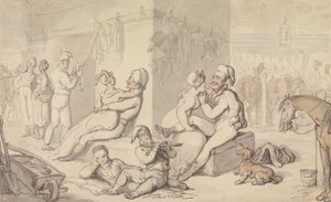 Light-Horse Cavalry Barakker (akvarel og pen og blæk på papir) af Thomas Rowlandson