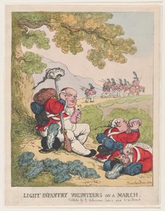 Lette infanteri frivillige på en marts, 8. juni 1804., 8. juni 1804. af Thomas Rowlandson