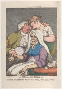 Lægeudsendelse eller læge dobbeltdosis dræber to fugle med én sten, november..., 20. november 1810. af Thomas Rowlandson