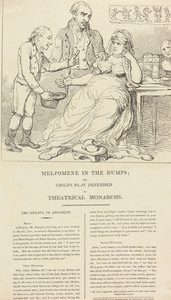 Melpomene i dyb nedtur; om »Child’s Play« forsvaret af teatermonarker af Thomas Rowlandson