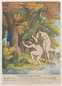 Miseries of Bathing, [1. april 1808], genudgivet sept..., [1. april 1808], genudgivet 1. september 1814. af Thomas Rowlandson