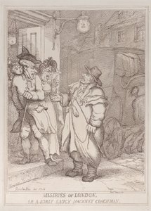 Miseries of London, or a Surly Saucy Hackney Coachman, 4. juni 1814., 4. juni 1814. af Thomas Rowlandson
