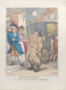 Miseries of London, or a Surly Saucy Hackney Coachman, 4. juni 1814., 4. juni 1814. af Thomas Rowlandson