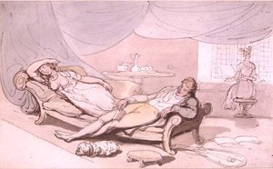 Musik derhjemme (pen og blæk, akvarel) af Thomas Rowlandson