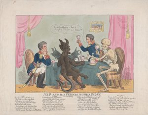 Nap and His Friends in their Glory, 1. oktober 1813., 1. oktober 1813. af Thomas Rowlandson