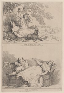 Nap in the Country, Nap in Town, 1785., 1785. af Thomas Rowlandson