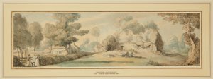 Ny by, gammel kirke (Isle of Wight) af Thomas Rowlandson