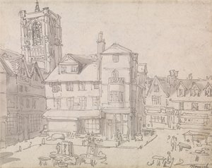 Norwich Market Place af Thomas Rowlandson