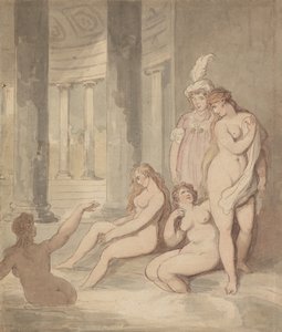 Nymfer ved et romersk bad af Thomas Rowlandson