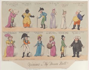 Udtalelser om The Divorce Bill!!, 2. juni 1800., 2. juni 1800. af Thomas Rowlandson