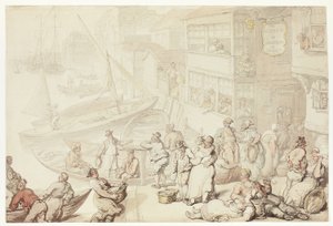 Uden for Salutation Inn, Greenwich af Thomas Rowlandson