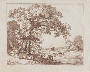 Pastoral Riverside Scene, 1789., 1789. af Thomas Rowlandson