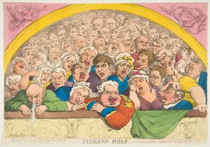 Duehul. A Convent Garden Contrivance to Cope up the Gods, 20. februar 1811. af Thomas Rowlandson