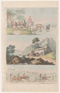 Tavle 10, omrids af figurer, landskaber og kvæg ... til brug for elever, ..., 6. august 1790. af Thomas Rowlandson