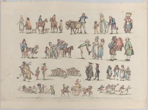 Tavle 6, Omrids af Figurer, Landskaber og Kvæg...til Brug for Lærere, Ju..., 20. Juni 1790. af Thomas Rowlandson