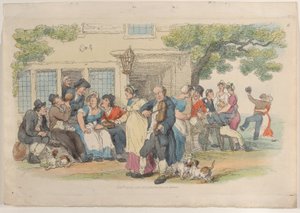 Plade 6: Ale-House Door, fra World in Miniature, 1816., 1816. af Thomas Rowlandson