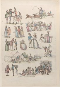 Tavle 7, omrids af figurer, landskaber og kvæg...til brug for elever, Ju..., 27. juni 1790. af Thomas Rowlandson